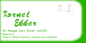 kornel ekker business card
